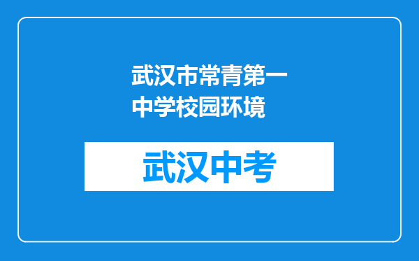 武汉市常青第一中学校园环境