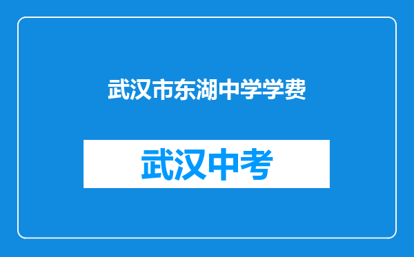 武汉市东湖中学学费