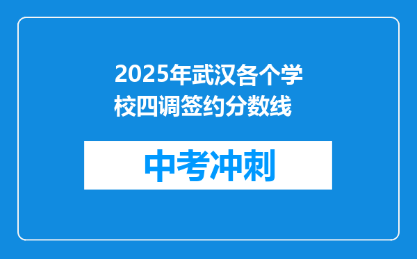 2025年武汉各个学校四调签约分数线