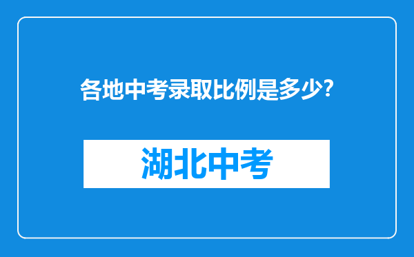 各地中考录取比例是多少？