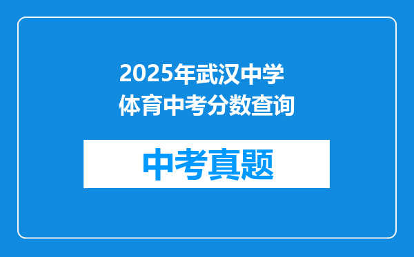 2025年武汉中学体育中考分数查询