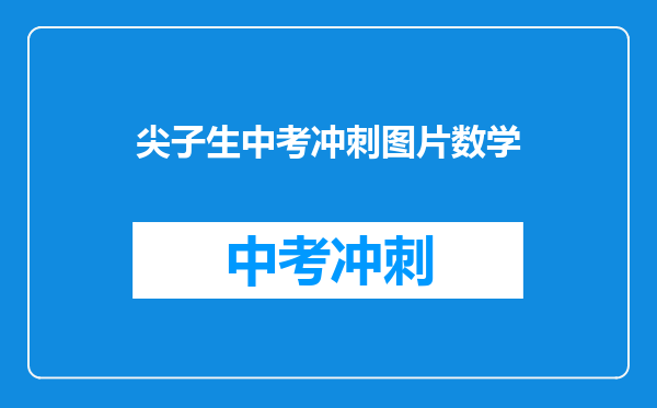 尖子生中考冲刺图片数学