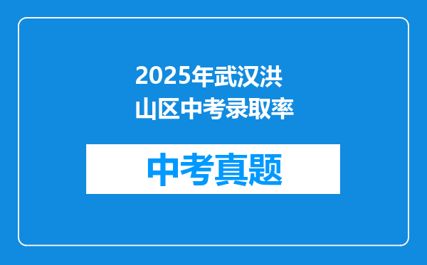 2025年武汉洪山区中考录取率