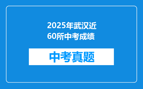 2025年武汉近60所中考成绩