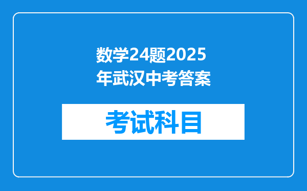 数学24题2025年武汉中考答案