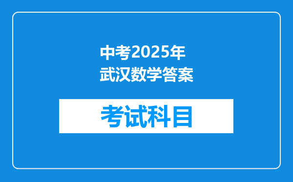 中考2025年武汉数学答案