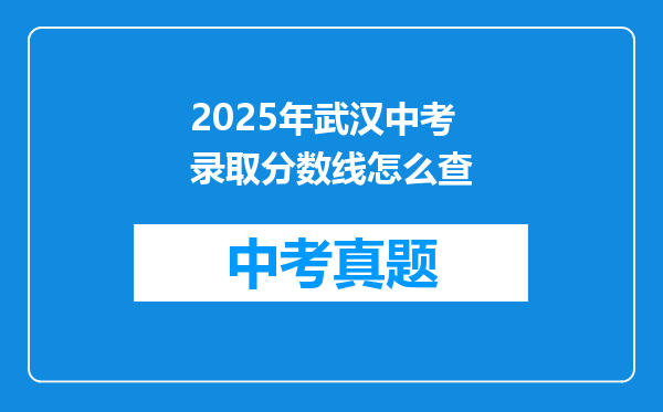 2025年武汉中考录取分数线怎么查