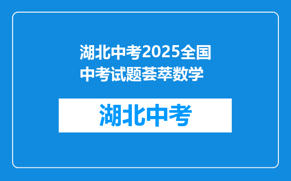 湖北中考2025全国中考试题荟萃数学