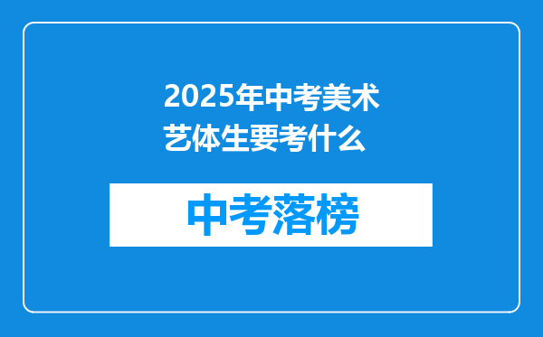2025年中考美术艺体生要考什么