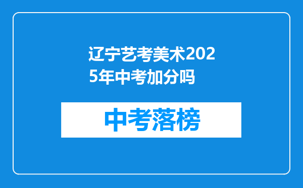 辽宁艺考美术2025年中考加分吗