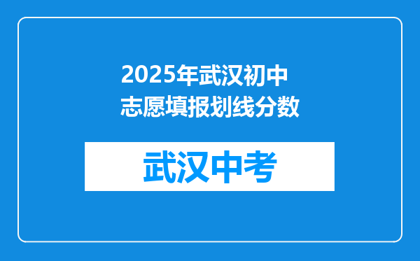 2025年武汉初中志愿填报划线分数