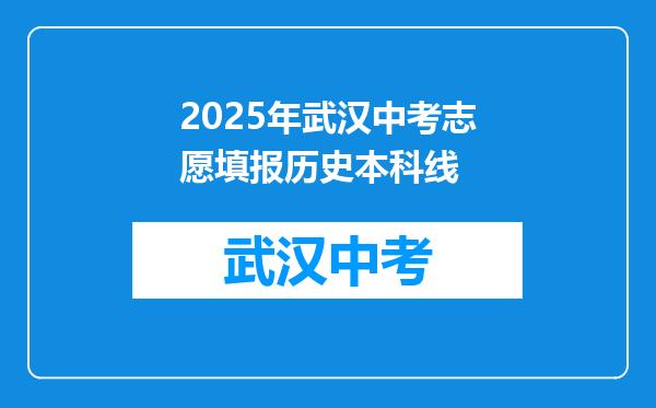 2025年武汉中考志愿填报历史本科线
