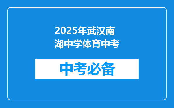 2025年武汉南湖中学体育中考