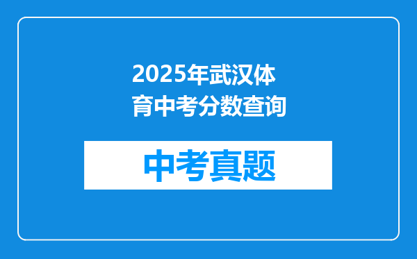 2025年武汉体育中考分数查询