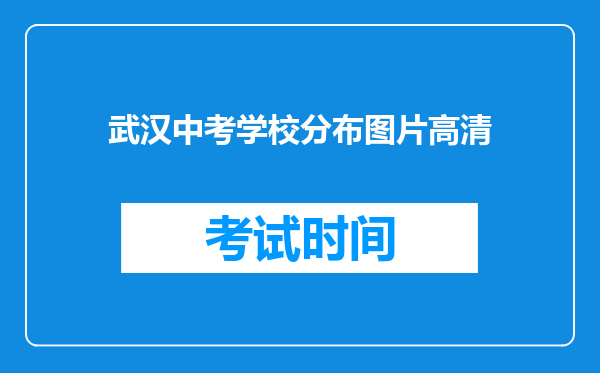 武汉中考学校分布图片高清