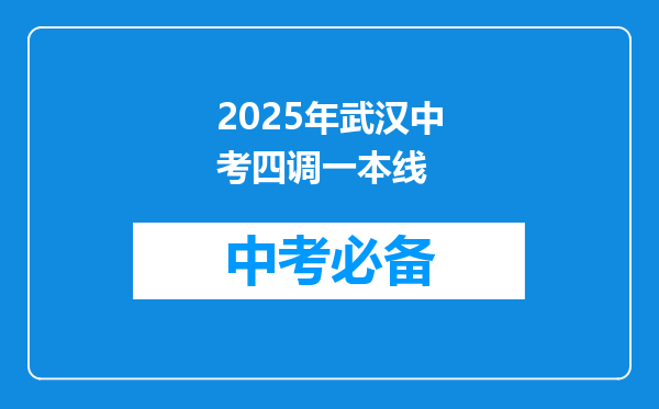 2025年武汉中考四调一本线