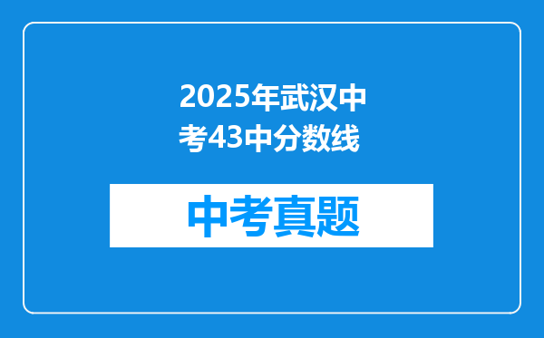 2025年武汉中考43中分数线