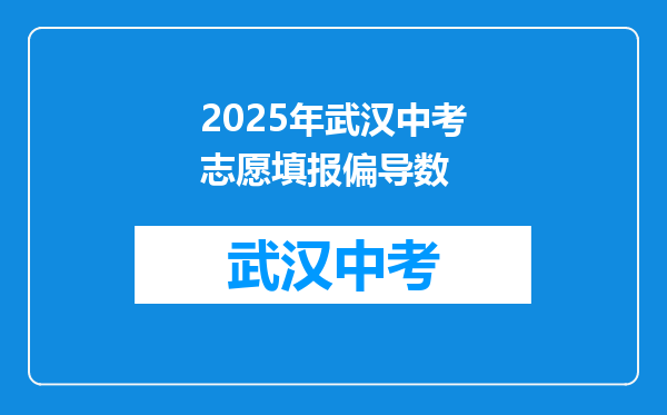 2025年武汉中考志愿填报偏导数
