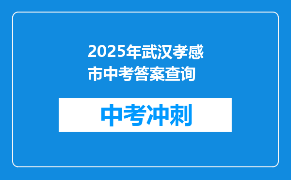 2025年武汉孝感市中考答案查询