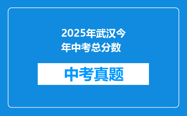 2025年武汉今年中考总分数