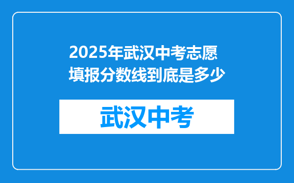 2025年武汉中考志愿填报分数线到底是多少
