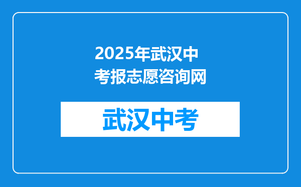 2025年武汉中考报志愿咨询网
