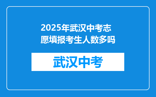2025年武汉中考志愿填报考生人数多吗