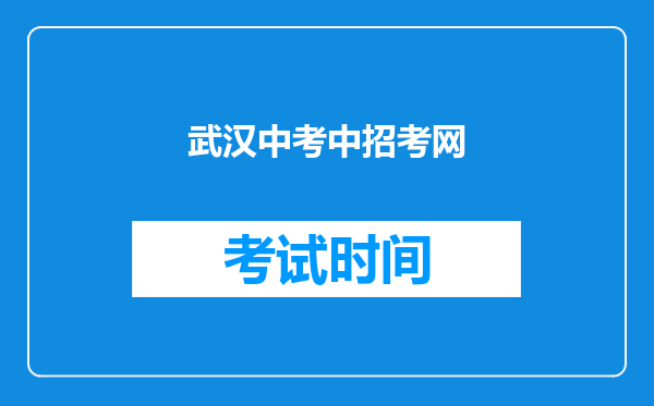 武汉中考中招考网