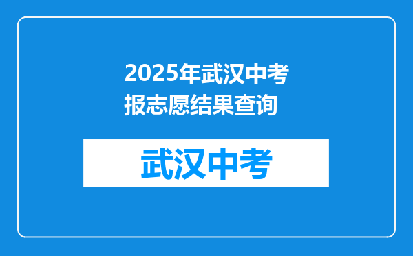2025年武汉中考报志愿结果查询