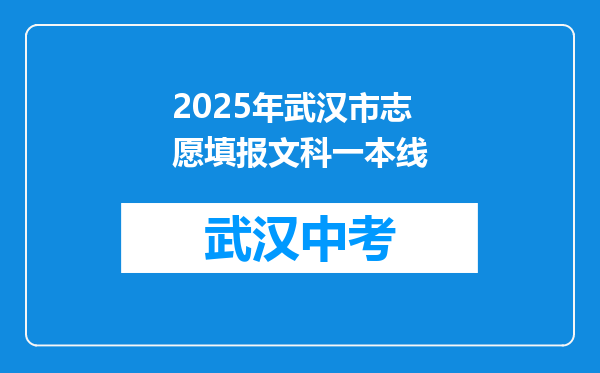 2025年武汉市志愿填报文科一本线