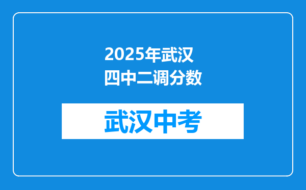 2025年武汉四中二调分数