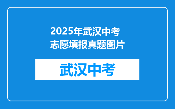 2025年武汉中考志愿填报真题图片