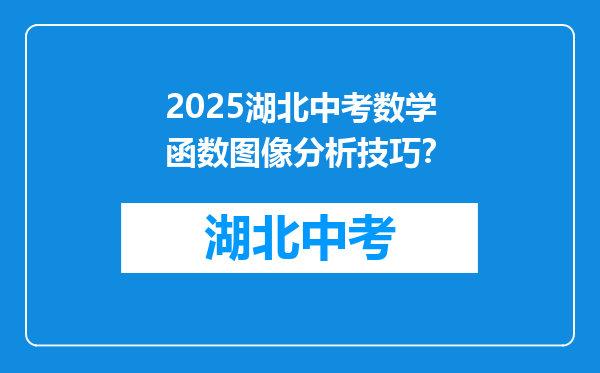 2025湖北中考数学函数图像分析技巧？