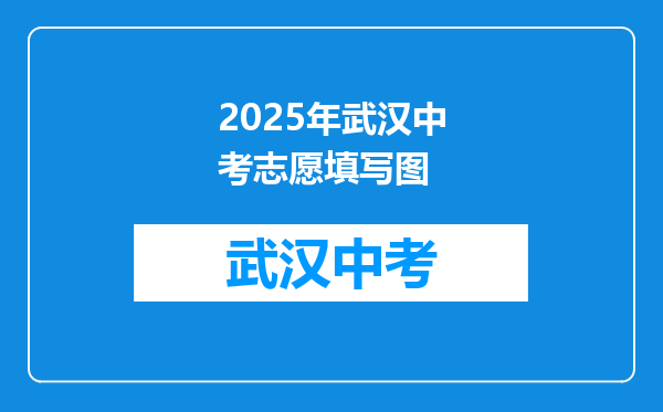2025年武汉中考志愿填写图