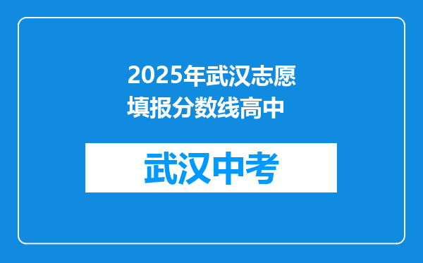 2025年武汉志愿填报分数线高中
