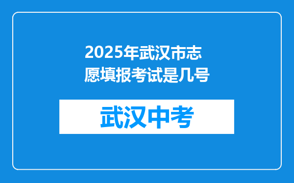 2025年武汉市志愿填报考试是几号