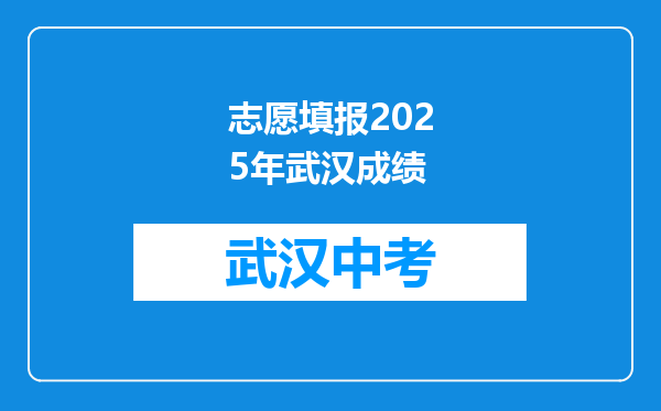 志愿填报2025年武汉成绩