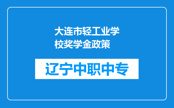 大连市轻工业学校奖学金政策