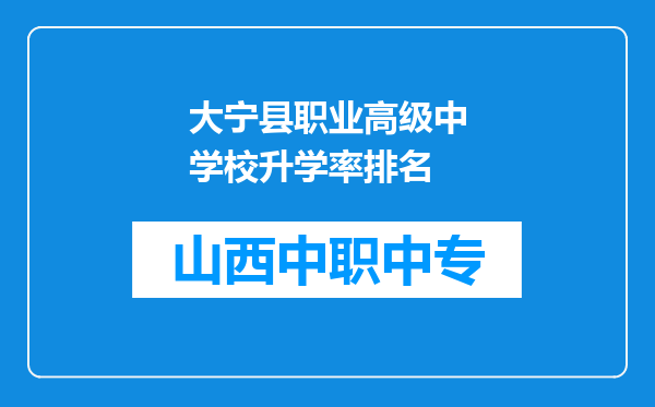 大宁县职业高级中学校升学率排名