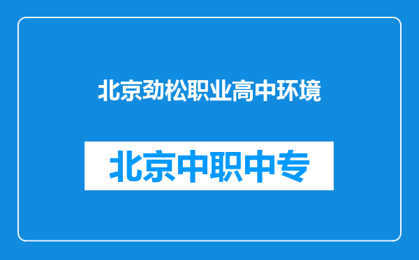 北京劲松职业高中环境