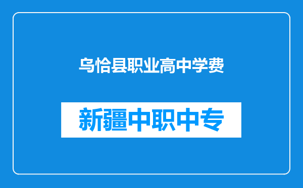 乌恰县职业高中学费
