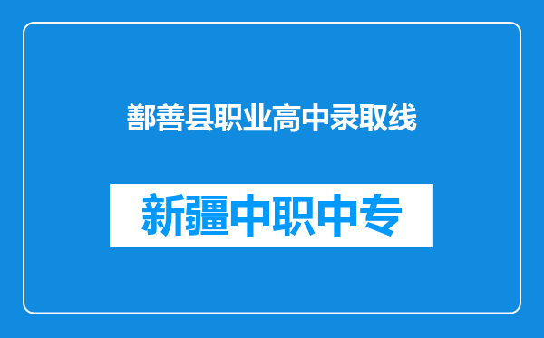鄯善县职业高中录取线