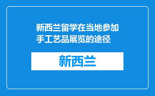 新西兰留学在当地参加手工艺品展览的途径