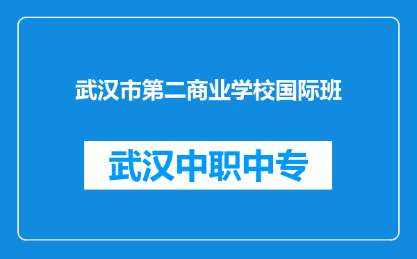 武汉市第二商业学校国际班