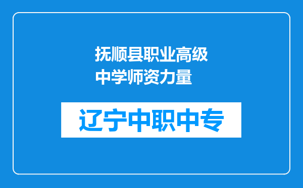 抚顺县职业高级中学师资力量