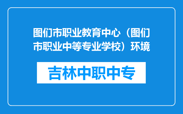 图们市职业教育中心（图们市职业中等专业学校）环境