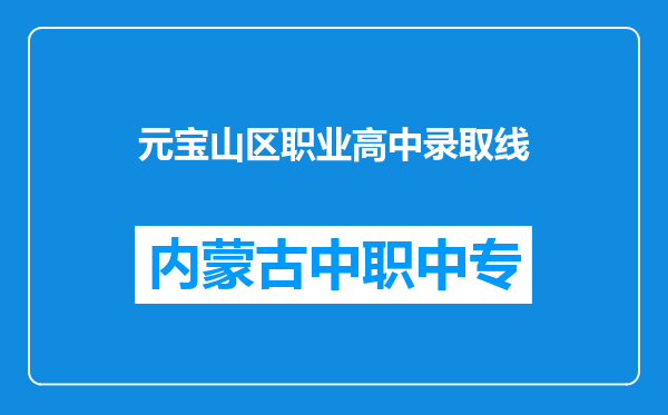 元宝山区职业高中录取线