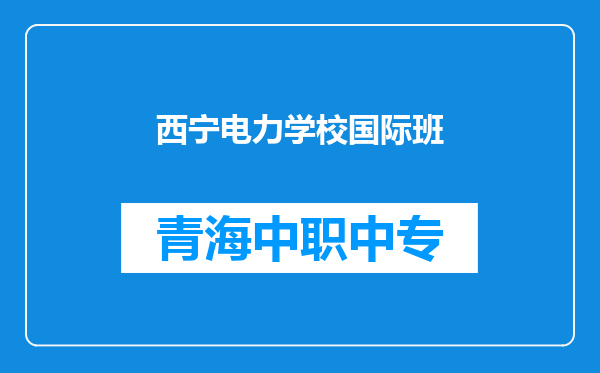 西宁电力学校国际班
