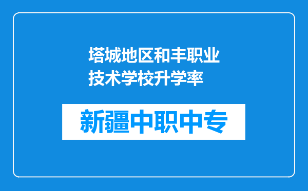 塔城地区和丰职业技术学校升学率