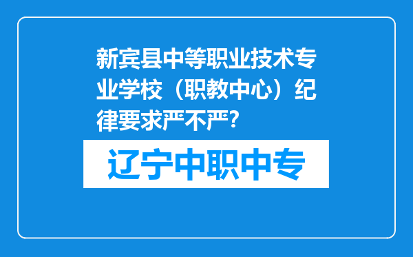 新宾县中等职业技术专业学校（职教中心）纪律要求严不严？